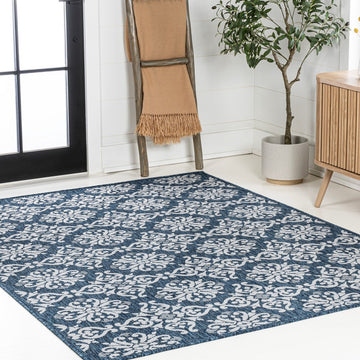 Amora Traditional Mediterranean Tile Design Indoor/Outdoor Area Rug